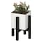 Vintiquewise Indoor and Outdoor White Iron Planting Box with Black Wooden Frame, Small Planter QI004170.S - alternate 1